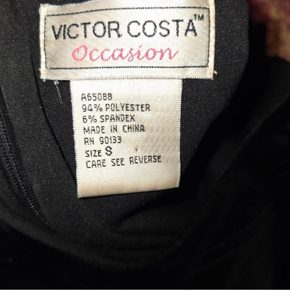 Vintage Victor Costa Black Velvet Dress - Picture 3 of 11